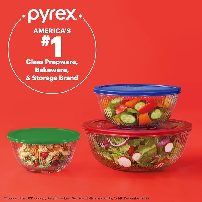 Pyrex Sculpted Glass Mixing Bowls Set - Image 5