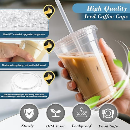 Ginkgo 100 Pack 24oz Clear Plastic Cups - Image 3