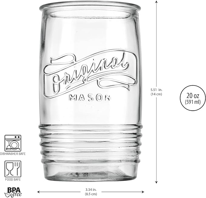 Glaver's Glass Tumbler Drinking Glasses Set of 4 – Genuine Artisan-Made Vintage - Image 2