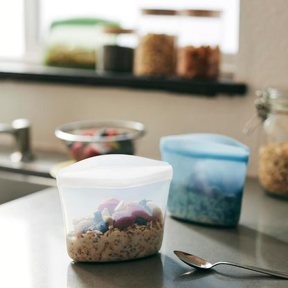 Stasher Premium Reusable Silicone Food Storage Bowl, Deep Ocean, 1-Cup | - Image 2
