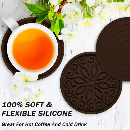 Silicone Coasters for Drinks, Resistant Reusable Drink Coasters-Great Gift for - Image 2