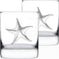Bevvee Starfish Rocks Glass - Beach Themed Decor and Decorative Ocean Glassware Gifts for Women and Men - Set of 2-10.25 Oz Glasses