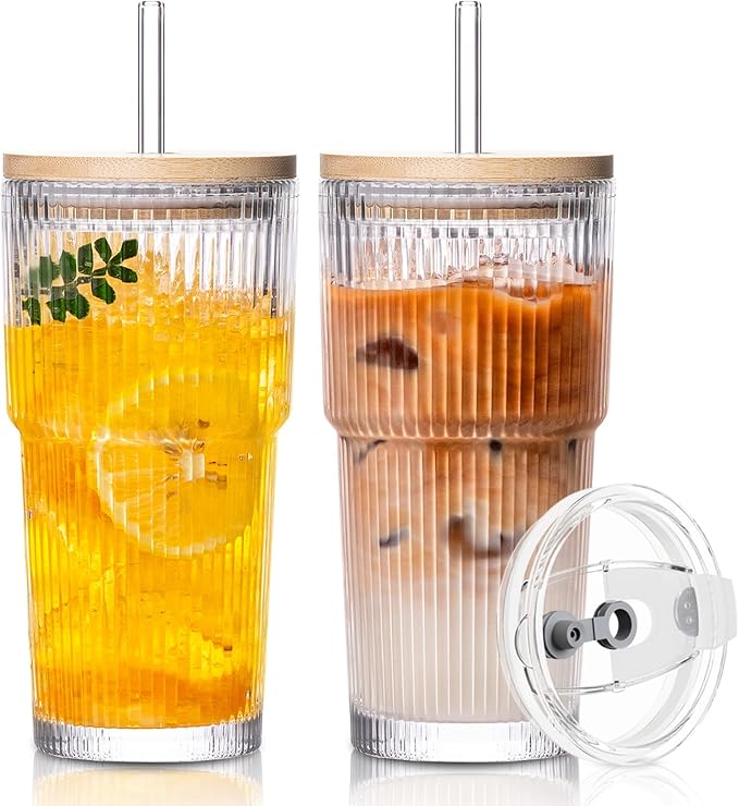 SoulTimes 20oz Ribbed Glass Tumbler by SoulTimes