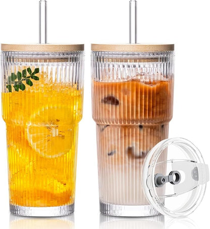 SoulTimes 20oz Ribbed Glass Tumbler by SoulTimes