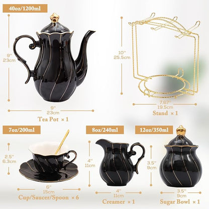 DUJUST 22 pcs Porcelain Tea Set - Image 5