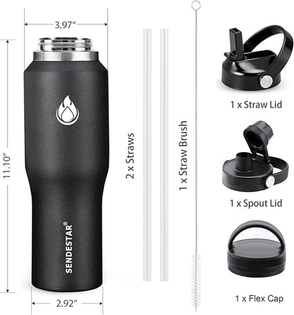 SENDESTAR 40oz Stainless Steel Water Bottle, Double Wall Vacuum Insulated Bottle - Image 6