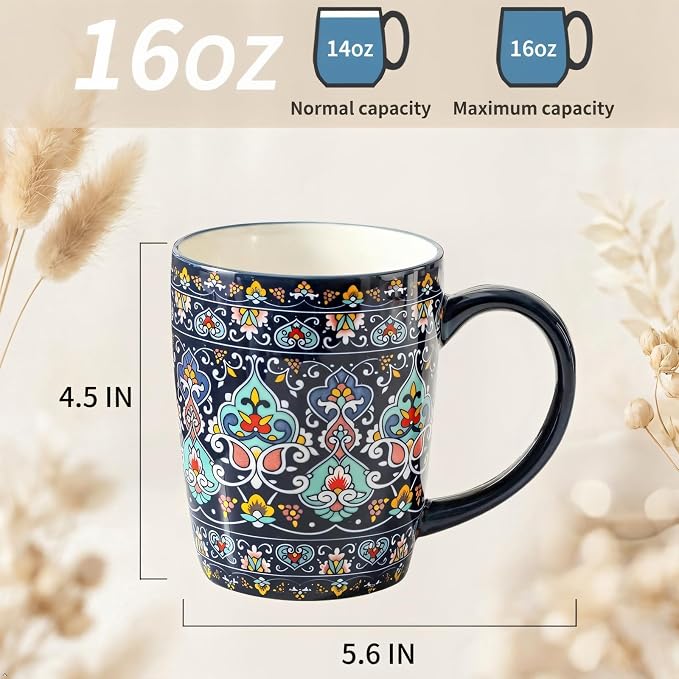 glowworm Ceramic Coffee Mugs Set of 6, 16 oz Mug - Image 2