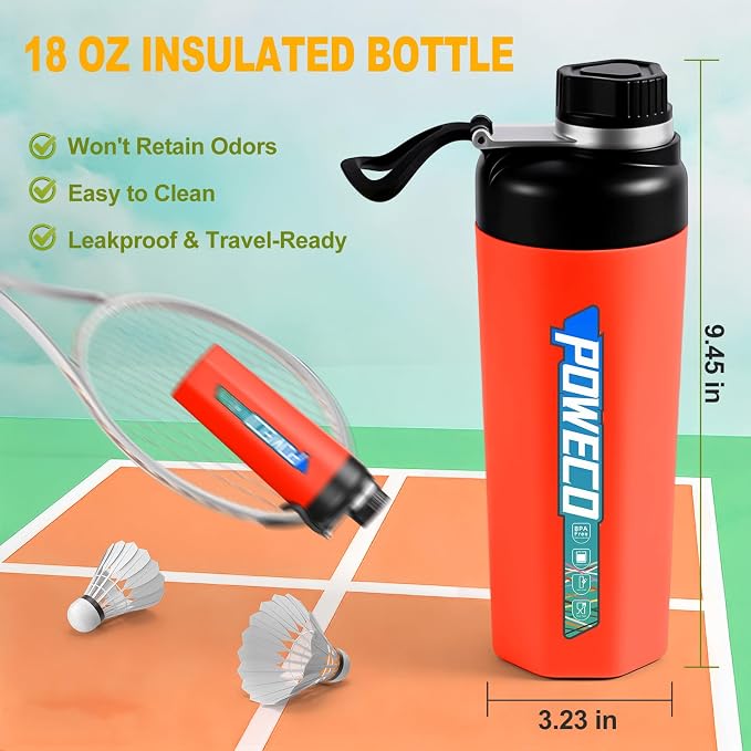 Ceramic Lined Water Bottle, 18 oz Insulated Travel Mug - Image 5