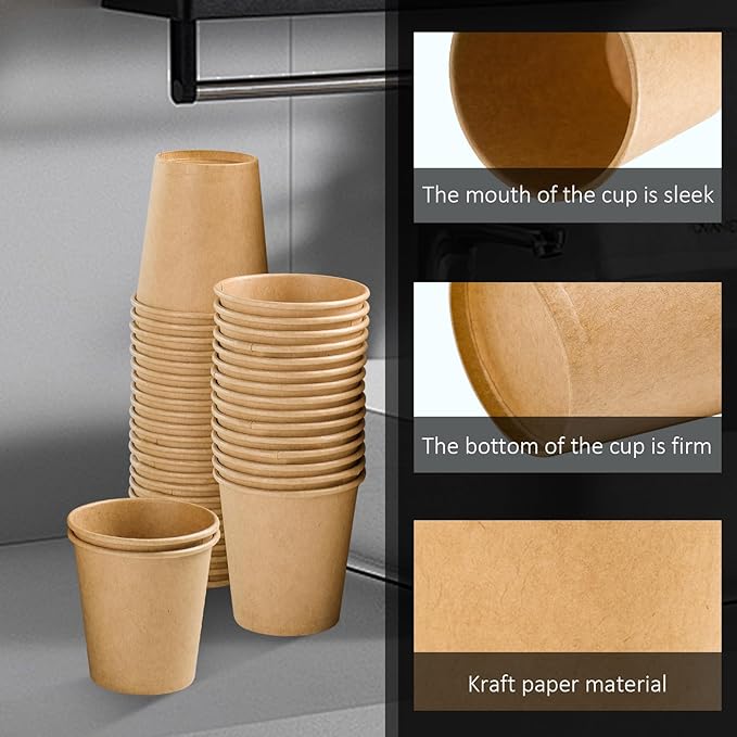 Clawsoff 1200 Pack 3 oz Paper Cups Disposable Kraft Mouthwash Bathroom Cups | - Image 3