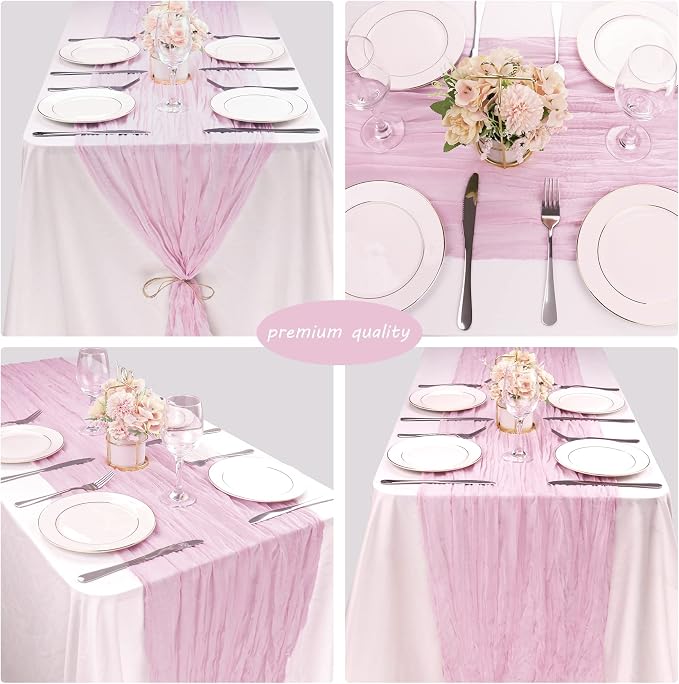 12 Pack 13Ft Cheesecloth Table Runner 35x157 Inch Boho Gauze Table Runner - Image 5