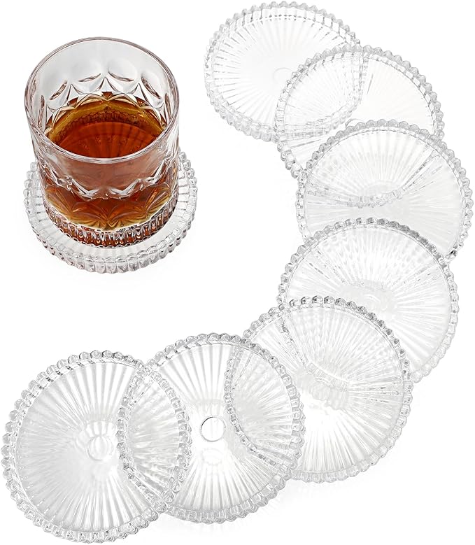Modern Glass Coaster Set of 8 by Unknown
