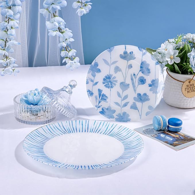U-QE 20Pcs Blue Plastic Plates - Image 7