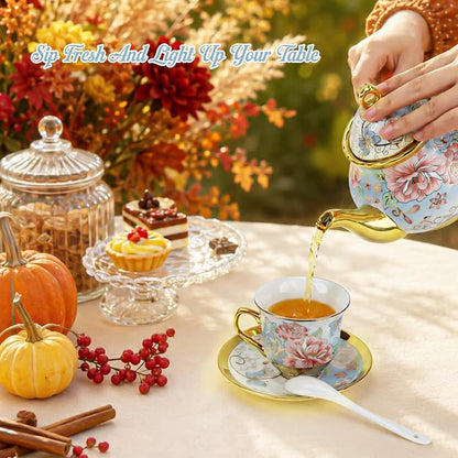 Porcelain Tea Cup and Saucer Set European Tea Set - Image 2