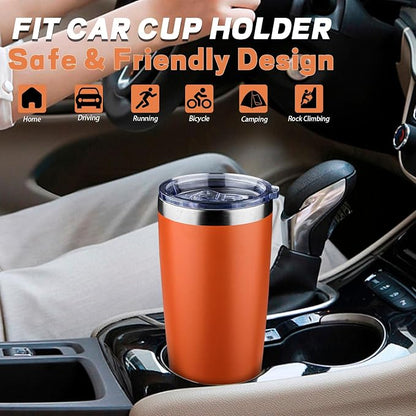 20 oz Tumbler with Lids and Straws, Stainless Steel Insulated Coffee Tumbler - Image 6