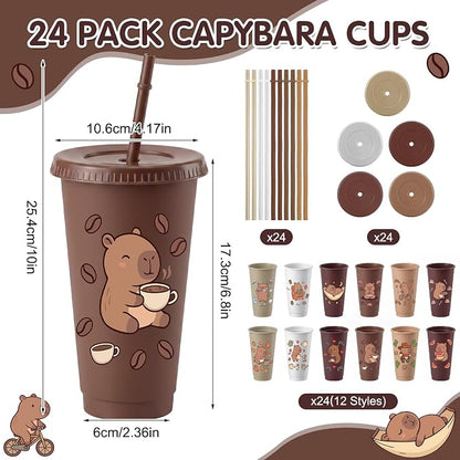 Skylety 24 Pcs Capybara Plastic Tumblers Bulk - Image 2