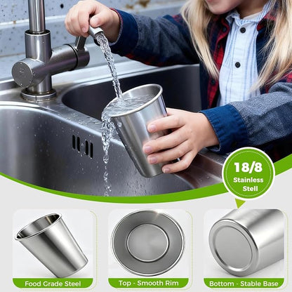 10-Pack 10 oz 304 Stainless Steel Cups, Reusable | Food-Grade 304 Stainless - Image 2