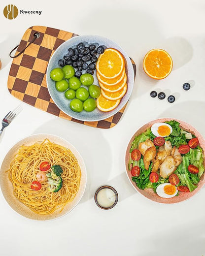 Yeacccng Pasta Bowls Set of 6, 8.7 Inch 39 Oz Colorful Reactive Glaze Ceramic - Image 7