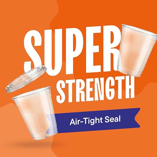 Stack Man Clear Plastic Cups - 12 oz - 100 Pack | Disposable Cups - Image 4