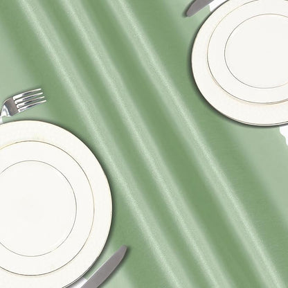VACVELT Sage Green Satin Table Runners, 12x72 Inch, 12 Pack, Scalloped Edge | - Image 5