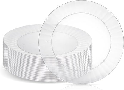 Party Essentials Deluxe Quality Hard Plastic 9-Inch Round Party/Luncheon Plates by PartyEssentials