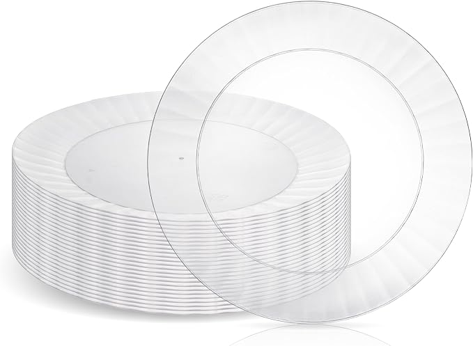 Party Essentials Deluxe Quality Hard Plastic 7.5-Inch Round Party/Salad Plates by PartyEssentials