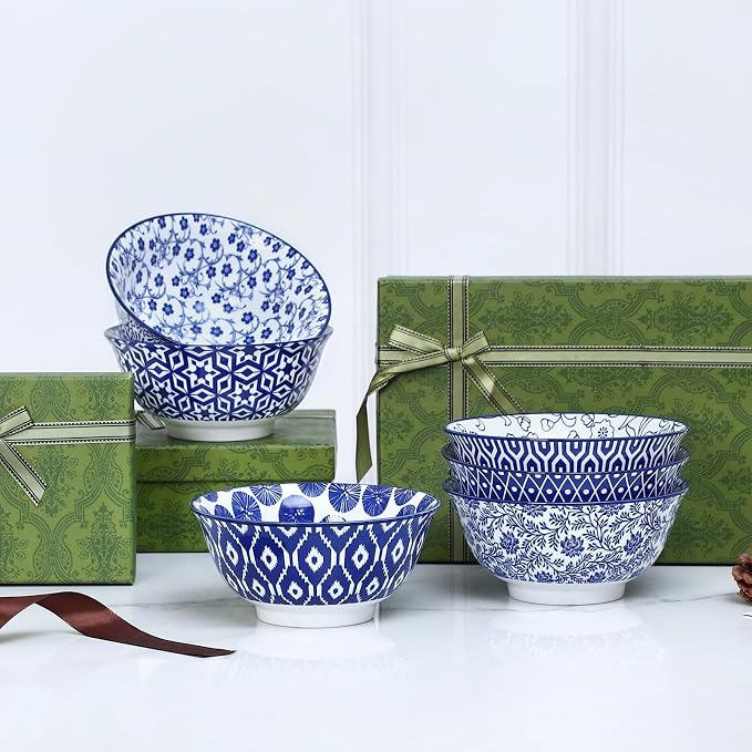 Selamica 7 inches Porcelain Cereal Bowl Set - Image 6