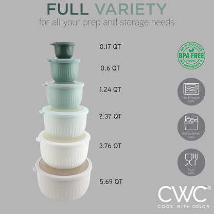 COOK WITH COLOR Prep Bowls with Lids- Wide and Deep Nesting Plastic Small - Image 3
