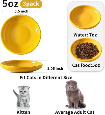 3 PCS Ceramic Cat Bowls, 5.5 in Pet Food Bowl Cat Dishes - Image 2