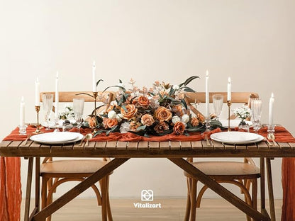 Vitalizart Cheesecloth Table Runner Terracotta 10ft Gauze Boho Rustic | 120 - Image 4