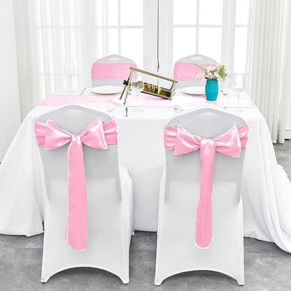 4-Pack Pink Satin Table Runner 12 x 108 Inch Long Bright and Smooth Silk Fabric - Image 8