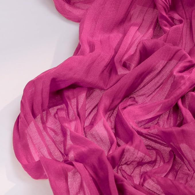 DeZerlor Hot Pink Cheesecloth Table Runners 4 Pack Summer Boho Runners | - Image 3