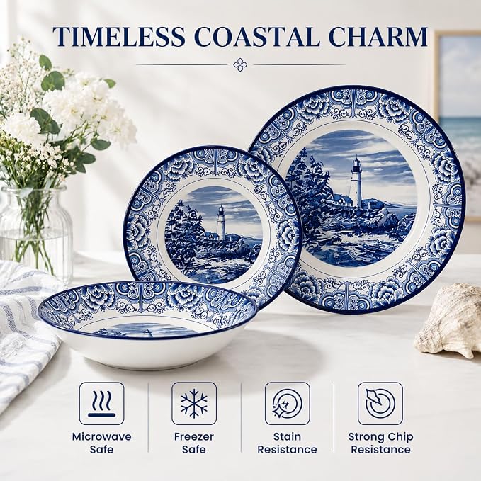 Royal 12-Piece Porcelain Dinnerware Set - Image 5
