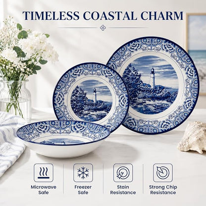 Royal 12-Piece Porcelain Dinnerware Set - Image 5