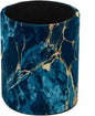 Navy Blue Abstract Marble Leather Pen Holder by Unknown