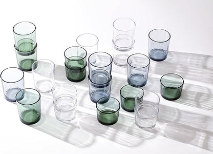 Oneida Drinkware, Stackables Blue Drinkware, 8.5 Oz & 14 Oz Capacity, Glass - Image 7