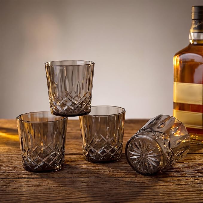 Yungyan 24 Pcs Plastic Clear Whiskey Glasses, 10 oz Unbreakable Reusable Old - Image 8