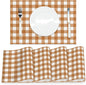 AOFOTO Brown Plaid Placemats Set of 4 for Dining Table Brown and White Checkered Place Mats Washable Rectangular Stripes Table Mats for Party Home Kitchen Restaurant Decor 12x18 Inch