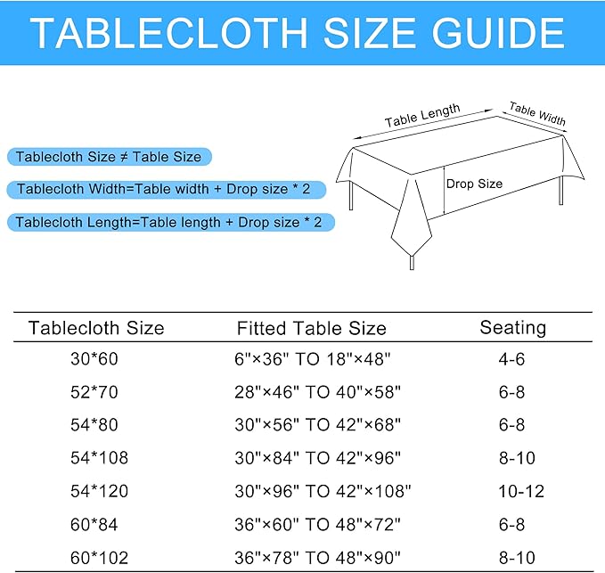 Hiasan 2 Pack Faux Linen Rectangle Tablecloth - Wrinkle and Stain Resistant Washable Table Cloth for Kitchen Dining Room Holiday Table Cover for Party Dinner, Lux Slate Blue, 60 x 102 Inch