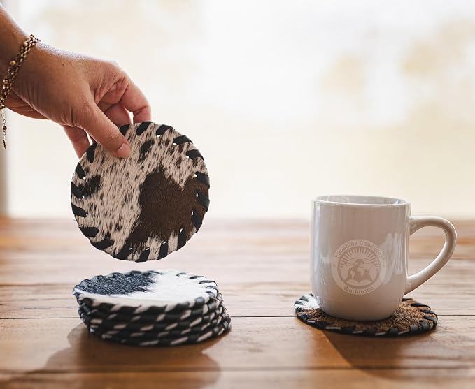 Natural Cowhide Coaster - Image 2