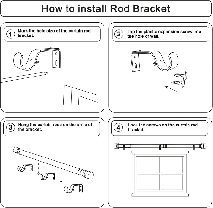 Curtain Rods for Windows 16 to 200 Inches Adjustable Length 1 Inch Diameter Window Curtain Rod with Aluminium End Cap, Brushed Nickel