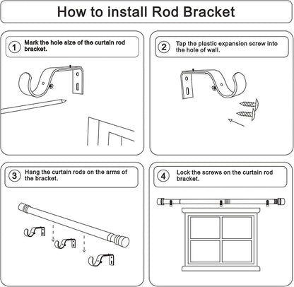 Curtain Rods for Windows 16 to 200 Inches Adjustable Length 1 Inch Diameter Window Curtain Rod with Aluminium End Cap, Brushed Nickel