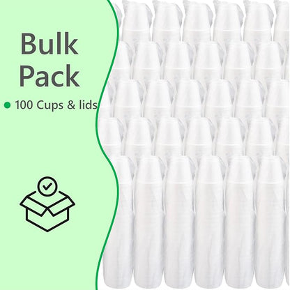 12 OZ Foam Cups for Hot & Cold Drinks, USA-Made 100-Pack - Image 6