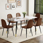 Dinner Table Set for 6, Sintered Stone Kitchen Table Top and Modern Chairs Set of 6 for Kitchen Dining Room