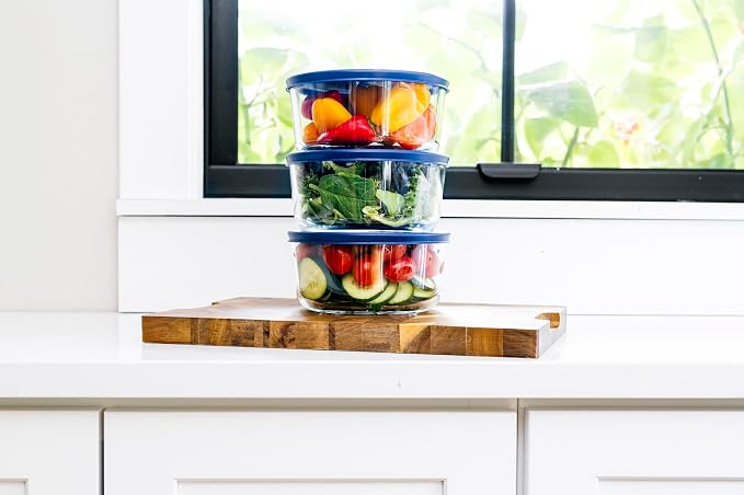 6-Piece Glass Food Storage Containers Set | 4-Cup, Leakproof | Microwave - Image 4