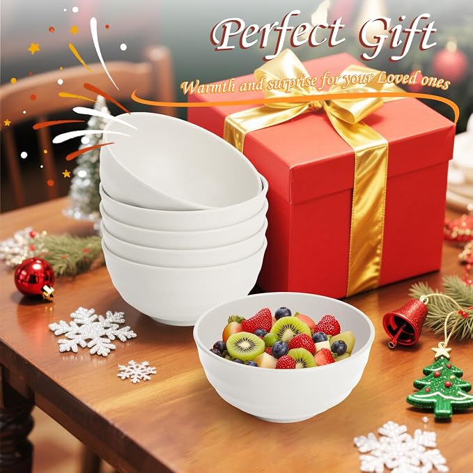 Wheat Straw Large Bowls 60 OZ Lightwewight Salad Bowls Unbreakable Serving Bowls - Image 8