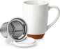 MALACASA Ceramic Tea Mug with Lid and Stainless Steel Infuser, 18 oz Large Tea by MALACASA