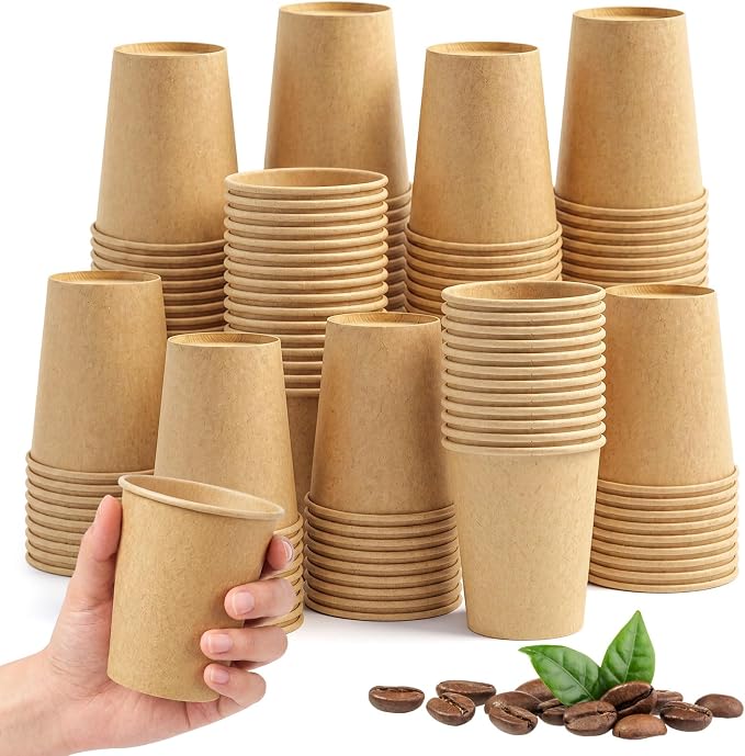 100 Pack 5oz Mini Coffee Cups Disposable Paper Cups Hot or Cold Beverage Cup by Unknown