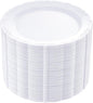 DaYammi 60PCS White Plastic Plates, Heavy Duty White Disposable Premium 7.5inch Dessert Cake Salad Appetizer Plates Hard Plastic Platos Disposable for Party Wedding