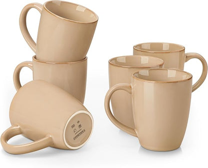 vancasso PLAYA Ceramic Coffee Mug Set of 6, 16 Oz Tea Cups by vancasso