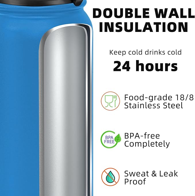 Fanhaw 24 oz Insulated Stainless Steel Water Bottle - Image 3